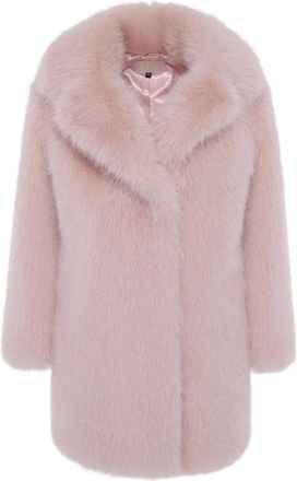 Cesare Gaspari Faux Fur Shearling Jassen - Dames - Jassen - Roze - S - Polyester - Jassen