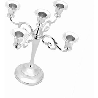 OEM L&aacute;mpara De Ara&ntilde;a Vintage De Metal Plateado De 5 Brazos, Ideal Para Bodas Y Decoraci&oacute;n Del Hogar -crezuo