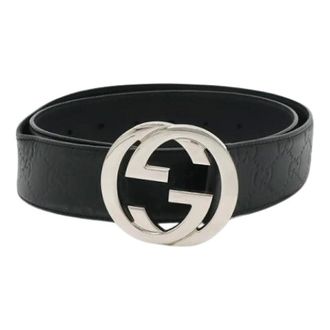 Gucci Pre-owned Belts, female, Black, Size: ONE SIZE Pre-owned Guccissima Leather Belt