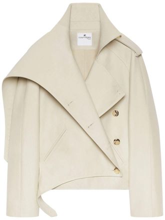 Courr&egrave;ges short oblique trench coat - Neutrals