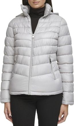 Kenneth Cole Short Zip Puffer Coat