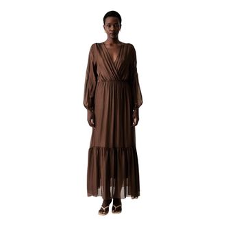 Vicolo Kleedjes, Dames, Bruin, S, Ala Maxi Jurk