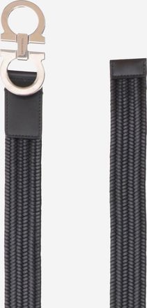 Ferragamo Mens Leather Belt Black Fabric (regenerated Calf