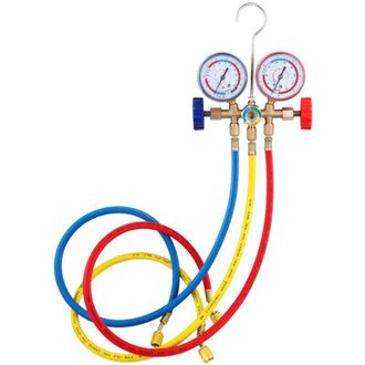 OEM Kit De Man&oacute;metro Para Colector De Refrigerante, Herramienta Para Aire Acondicionado Con Manguera Y Gancho -crezuo