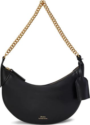 Polo Ralph Lauren Borsa a tracolla piccola in pelle con logo - Nero