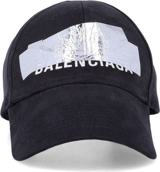 Balenciaga Black Tape Logo Baseball Cap