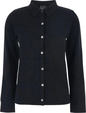 Pla&icirc;n Plain, Overhemden, Dames, Zwart, L, Cashmere Polo Sweater