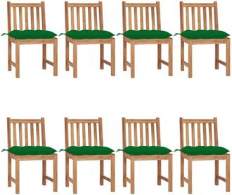 vidaXL Sillas De Jard&iacute;n 8 Unidades Madera Maciza De Teca Con Cojines Vidaxl