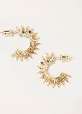 Fat Face FatFace Sunburst Earrings in Gold Tone
