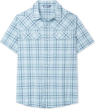 Stio | Mens Eddy Shirt Short Sleeve, Size Extra Extra Extra Large in Windchill Plaid