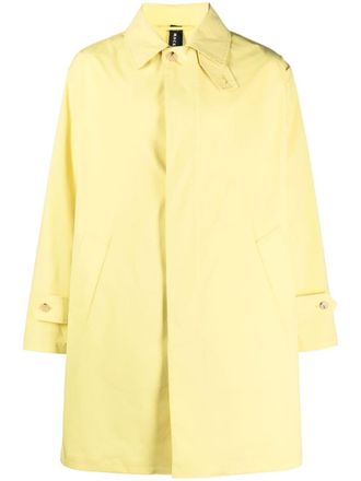 Mackintosh gabardine button-down trench coat - men - Recycled Polyethylene/Polyethylene - S - Yellow