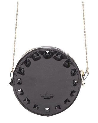 Valentino Rockstud Patent Leather Studded Chain Circle Crossbody Bag (Authentic Pre-Loved)