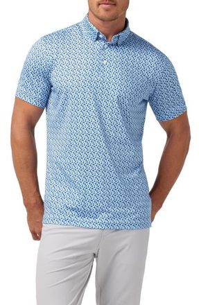 Mizzen+Main Versa Trim Fit Performance Golf Polo in Cloud Blue Scenic Drive at Nordstrom, Size X-Large