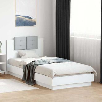 vidaXL Giroletto con Testiera Bianco 90x200 cm in Legno Multistrato - Vidaxl