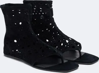 Alaia Ala&iuml;a Neo Vienne suede thong sandals