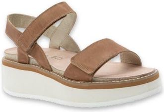 Naot Meringue Wedge Sandal in Latte Brown Leather W/Camel at Nordstrom, Size 10Us
