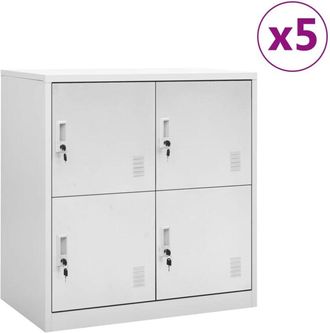 vidaXL Vidaxl - Armarios Taquilla 5 Uds De Acero Gris Claro 90x45x92,5 Cm