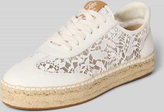 Lauren Ralph Lauren Low Top Sneaker mit Motiv-Stickerei Modell LUIZE in Offwhite, Gr&ouml;&szlig;e 36,5