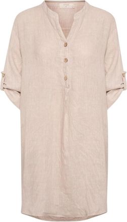 Cream Shirt Dress - Dames - Shirt Kleedjes - Beige - L/Xl - Kleedjes