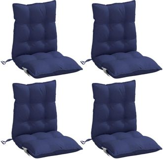 vidaXL Cojines Para Silla Respaldo Bajo 4 Uds Tela Oxford Azul Marino Vidaxl