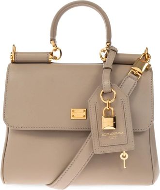 Dolce & Gabbana Tassen, Dames, Beige, ONE Size, Leer, Handtas Sicilië