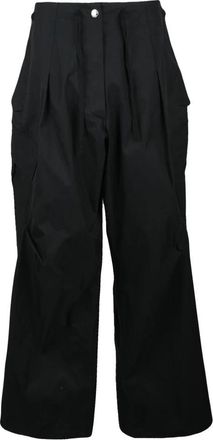 Alexander McQueen Cargo Wide Broek - Dames - Wijde Broeken - Zwart - M - Katoen - Broeken