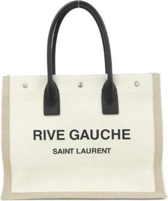 Saint Laurent Pre-owned Borsa in Tela di Cotone e Lino - - Pre-owned - Donna - Beige - ONE SIZE