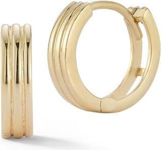 Ember Fine Jewelry 14K Gold Ribbed Huggie Hoop Earrings at Nordstrom Rack