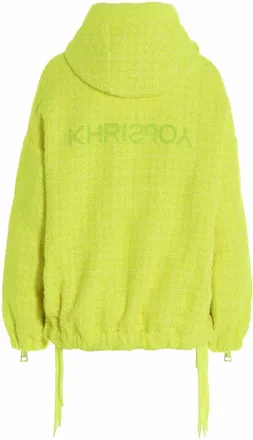Khrisjoy Tweed Windbreaker Jacket - Lime Green