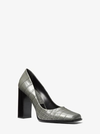 Michael Kors Jeanne Crocodile Embossed Leather Pump