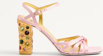 Valentino Garavani Preshoes Satin Sandal With Crystals 90Mm Wo