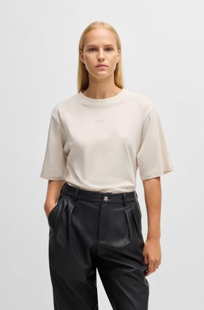 Boss Orange by Hugo Boss T-Shirt BOSS ORANGE Enis Premium Damenmode, Damen, Gr. XS (34), weiss (open wei&szlig; 118), Single Jersey, Obermaterial: 100% Baumwolle, unifarben, relaxed