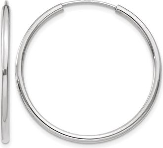 Diamond2Deal 14k Gold 1.20mm Polished Endless Tube Hoop Earrings