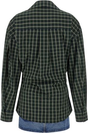 Alexander Wang Check Print Mixed-Fabric Dress - Green