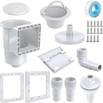 OEM Kit De Skimmer De Superficie De 9 Piezas, Cesta Para Skimmer De Piscina, Boquilla De Succi&oacute;n Y Conector De Manguera De 32/38 Mm Para La Limpieza De Pi