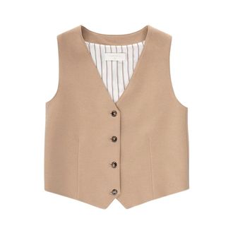 Circolo 1901 Vests, female, Beige, Size: L Fleece-Lined Vest
