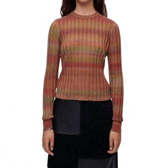 Re/Done Poor Boy Rib Slim Pullover In Bayleaf Combo