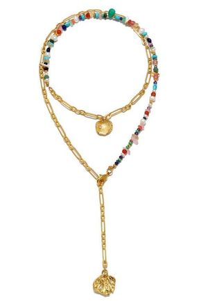 Sequin Rickie Layered Convertible Necklace in Multi/Gold at Nordstrom