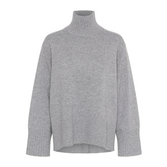 Inwear Zachte Gebreide Hoge Hals Graniet Melange - Dames - Coltruien - Grijs - XL - Truien & Vesten