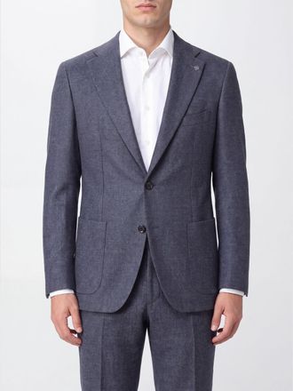 Tagliatore Blazer monopetto in lana vergine e cashmere con tasche a toppa