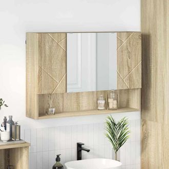 vidaXL Vidaxl Mobiletto Per Specchio Con Porta Rovere Sonoma 80 X 17 X