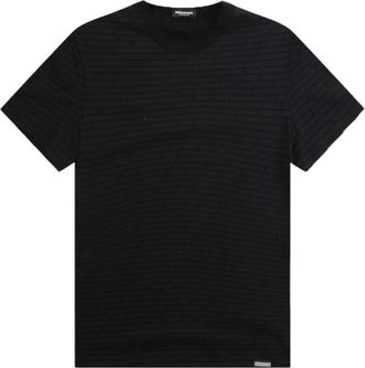 Dsquared2 Heren Ronde Hals Logo Print T-Shirt - Heren - T-shirts - Zwart - XL - Katoen - Tops