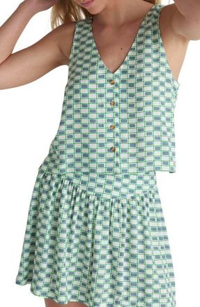 Hurley Venice Print Sleeveless Button-Front Top in Windward Blue at Nordstrom, Size X-Large