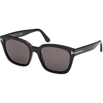 Tom Ford Black Plastic Square Grey Dark Womens Sunglasses FT1216 01A 53