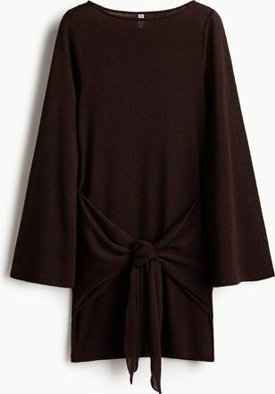 H&M Kleid mit Bindedetail - Dunkelbraun