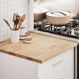 vidaXL Encimera De Cocina Rectangular Madera Maciza Roble Vidaxl