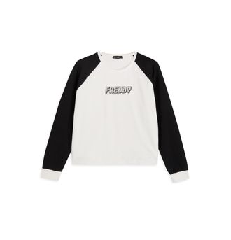 Freddy Felpa cropped bicolore con maniche raglan