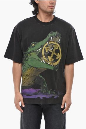 Off-white Crewneck T-Shirt BIG CROCO With Print size Xs