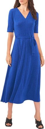Chaus V-Neck Tie Waist Maxi Dress in Cobalt Vault at Nordstrom, Size X-Large