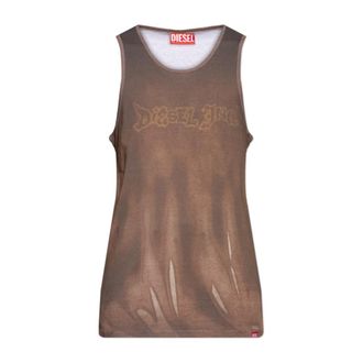 Diesel Sleeveless Tops, male, Brown, Size: XL Top T-Lifty-Show